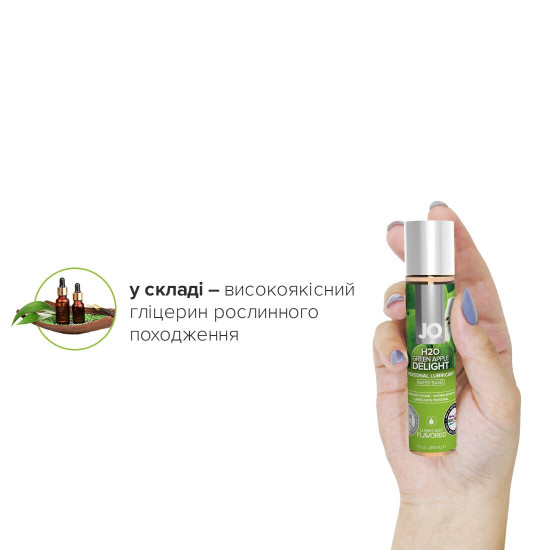 Змазка на водній основі System JO H2O — Green Apple (30 мл) без цукру, рослинний гліцерин Змазка на водній основі System JO H2O — Green Apple (30 мл) без цукру, рослинний гліцерин