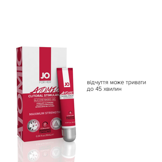 Збудливий гель для клітора System JO ATOMIC WARMING (10 мл), розігрівальний Збудливий гель для клітора System JO ATOMIC WARMING (10 мл), розігрівальний