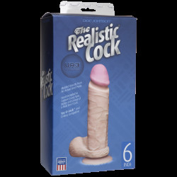 Фалоімітатор Doc Johnson The Realistic Cock 6 inch White – ULTRASKYN, Vack-U-Lock, діаметр 4,3 см