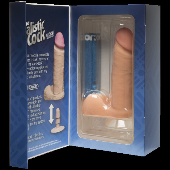 Фалоімітатор Doc Johnson The Realistic Cock 6 inch White – ULTRASKYN, Vack-U-Lock, діаметр 4,3 см Фалоімітатор Doc Johnson The Realistic Cock 6 inch White – ULTRASKYN, Vack-U-Lock, діаметр 4,3 см