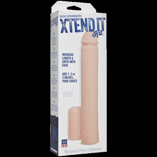 Насадка на член Doc Johnson Xtend It Kit White, подовження (до +7,6 см) і потовщення (до +1,2 см) Насадка на член Doc Johnson Xtend It Kit White, подовження (до +7,6 см) і потовщення (до +1,2 см)