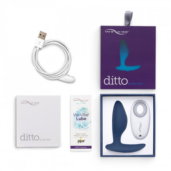 Анальна смарт-вібропробка We-Vibe Ditto Moonlight Blue з пультом ДК Анальна смарт-вібропробка We-Vibe Ditto Moonlight Blue з пультом ДК