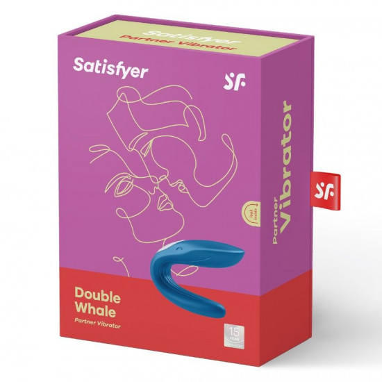 Вібратор для пар Satisfyer Double Whale з двома моторчиками Вібратор для пар Satisfyer Double Whale з двома моторчиками