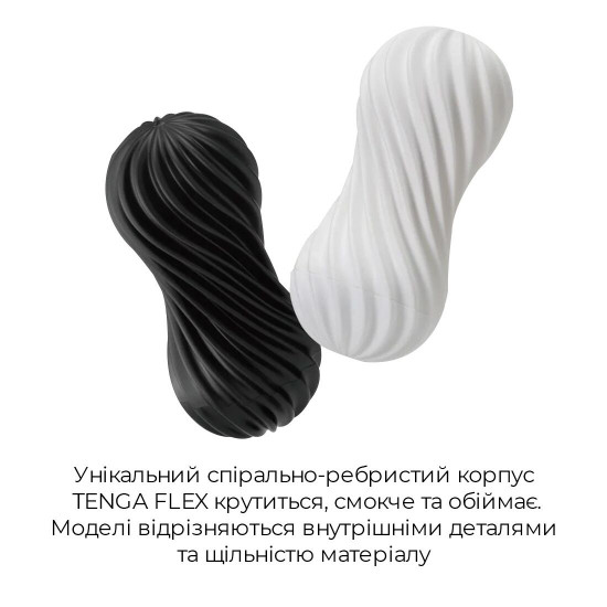 Мастурбатор Tenga Flex Silky White зі змінною інтенсивністю, можна скручувати Мастурбатор Tenga Flex Silky White зі змінною інтенсивністю, можна скручувати