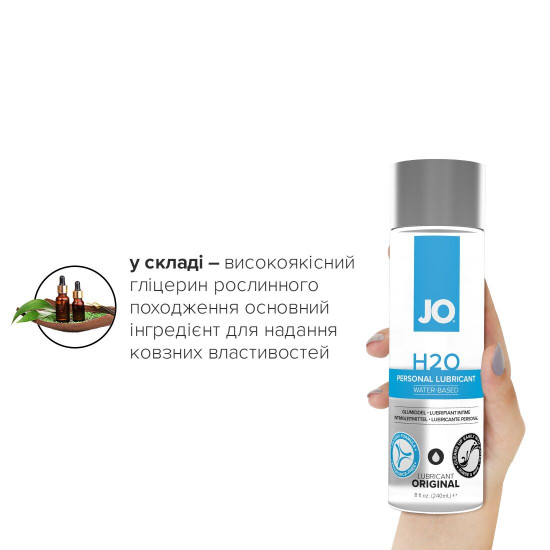 Змазка на водній основі System JO H2O ORIGINAL (240 мл) оліїста і гладенька, рослинний гліцерин Змазка на водній основі System JO H2O ORIGINAL (240 мл) оліїста і гладенька, рослинний гліцерин
