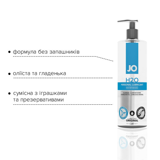 Змазка на водній основі System JO H2O ORIGINAL (480 мл) оліїста і гладенька, рослинний гліцерин Змазка на водній основі System JO H2O ORIGINAL (480 мл) оліїста і гладенька, рослинний гліцерин