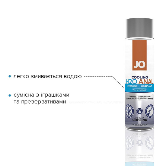 Анальна змазка System JO ANAL H2O — COOLING (120 мл) охолоджувальна, на водній основі Анальна змазка System JO ANAL H2O — COOLING (120 мл) охолоджувальна, на водній основі