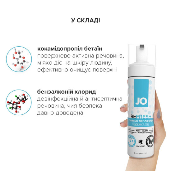 М’яка пінка для очищення іграшок System JO REFRESH (207 мл) дезінфікує, проникає глибоко М’яка пінка для очищення іграшок System JO REFRESH (207 мл) дезінфікує, проникає глибоко