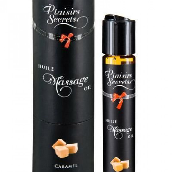 Масажна олія Plaisirs Secrets Caramel (59 мл) з афродизіаками, їстівна, подарункове паковання Масажна олія Plaisirs Secrets Caramel (59 мл) з афродизіаками, їстівна, подарункове паковання