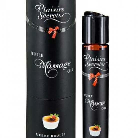 Масажна олія Plaisirs Secrets Creme Brulee (59 мл) з афродизіаками їстівна, подарункове паковання Масажна олія Plaisirs Secrets Creme Brulee (59 мл) з афродизіаками їстівна, подарункове паковання