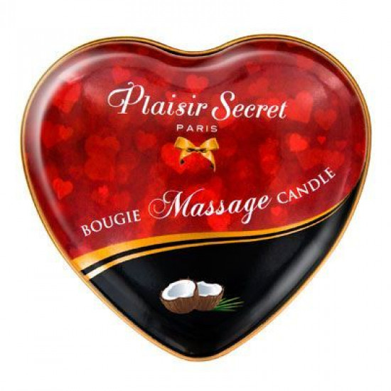 Масажна свічка серце Plaisirs Secrets Coconut (35 мл) Масажна свічка серце Plaisirs Secrets Coconut (35 мл)