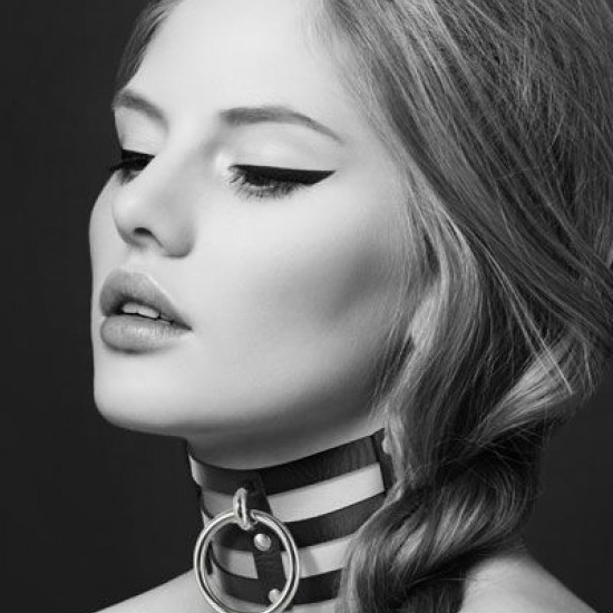 Чокер потрійний з кільцем для повідця Bijoux Pour Toi - FETISH, екошкіра Чокер потрійний з кільцем для повідця Bijoux Pour Toi - FETISH, екошкіра