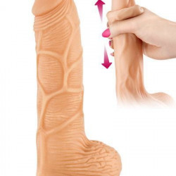 Фалоімітатор із рухомою крайньою плоттю Real Body — Real Brad, діаметр 4,5 см, TPE