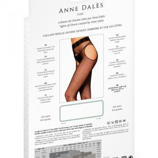 Колготки-панчохи з поясом Anne De Ales MORGANE T2 Black, дрібна сіточка, з доступом Колготки-панчохи з поясом Anne De Ales MORGANE T2 Black, дрібна сіточка, з доступом