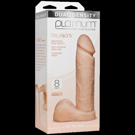 Фалоімітатор Doc Johnson Platinum TRUSKYN - The Tru Ride 8 Inch, діаметр 4,8 см, двошаровий силікон Фалоімітатор Doc Johnson Platinum TRUSKYN - The Tru Ride 8 Inch, діаметр 4,8 см, двошаровий силікон