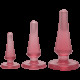 Набор анальных пробок Doc Johnson Crystal Jellies - Pink, макс. диаметр 2см - 3см - 4см
