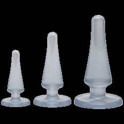 Набір анальних пробок Doc Johnson Crystal Jellies Anal - Clear, макс. діаметр 2см - 3 см - 4 см