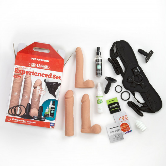 Набір для страпона Doc Johnson Vac-U-Lock Dual Density Experienced Set, діаметр 2×7см, 7,7см Набір для страпона Doc Johnson Vac-U-Lock Dual Density Experienced Set, діаметр 2×7см, 7,7см
