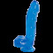 Фалоімітатор Doc Johnson Jelly Jewels Cock & Balls Blue, діаметр 3,6 см, антибактеріальний ПВХ