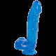 Фалоімітатор Doc Johnson Jelly Jewels Cock & Balls Blue, діаметр 3,6 см, антибактеріальний ПВХ Фалоімітатор Doc Johnson Jelly Jewels Cock & Balls Blue, діаметр 3,6 см, антибактеріальний ПВХ