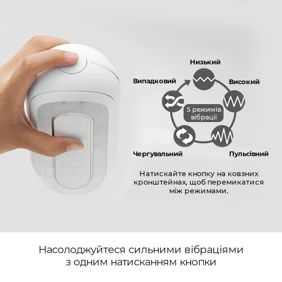 Вібромастурбатор Tenga Flip Zero Electronic Vibration White, змінна інтенсивність, розкладний Вібромастурбатор Tenga Flip Zero Electronic Vibration White, змінна інтенсивність, розкладний