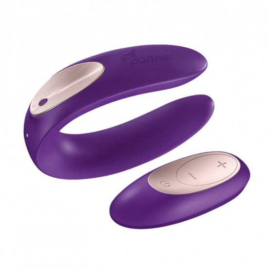 Вібратор для пар Satisfyer Double Plus Remote з пультом ДК та двома моторчиками Вібратор для пар Satisfyer Double Plus Remote з пультом ДК та двома моторчиками