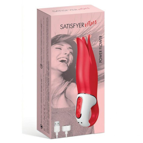 Потужний вібратор Satisfyer Vibes Flower Power з ніжними тремтливими пелюстками, 12 режимів роботи Потужний вібратор Satisfyer Vibes Flower Power з ніжними тремтливими пелюстками, 12 режимів роботи
