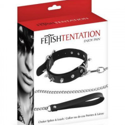 Нашийник з повідцем Fetish Tentation Spikes and Leash