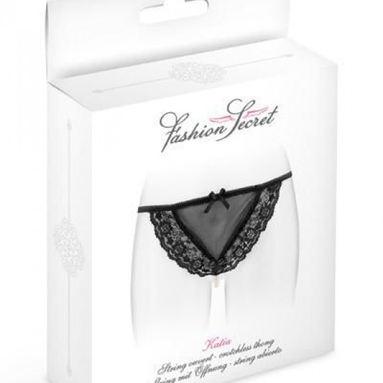 Трусики-стрінги з перлинною ниткою Fashion Secret KATIA Black Трусики-стрінги з перлинною ниткою Fashion Secret KATIA Black