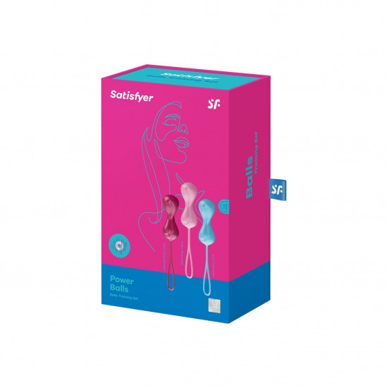Вагінальні кульки Satisfyer Power Balls (3 пари), діаметр 3,4 см, маса 60-76-92г, з кулькою всередин Вагінальні кульки Satisfyer Power Balls (3 пари), діаметр 3,4 см, маса 60-76-92г, з кулькою всередин