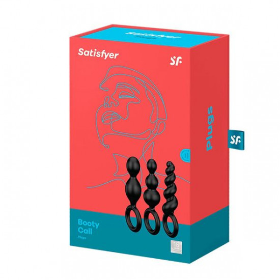 Набір анальних іграшок Satisfyer Plug black (set of 3) - Booty Call, макс. діаметр 3 см Набір анальних іграшок Satisfyer Plug black (set of 3) - Booty Call, макс. діаметр 3 см