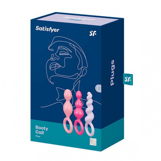 Набір анальних іграшок Satisfyer Plugs (set of 3) - Booty Call, макс. діаметр 3 см Набір анальних іграшок Satisfyer Plugs (set of 3) - Booty Call, макс. діаметр 3 см