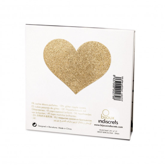 Пестіс - стикини Bijoux Indiscrets - Flash Heart Gold, наклейки на соски Пестіс - стикини Bijoux Indiscrets - Flash Heart Gold, наклейки на соски