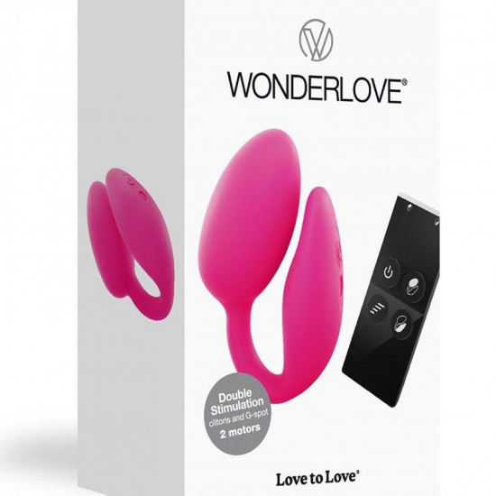 Виброяйцо с клиторальной стимуляцией Love To Love Wonderlove с пультом ДУ, можно под одежду