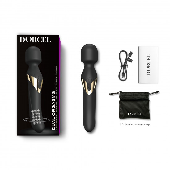 Вібромасажер 2в1 Dorcel Dual Orgasms Gold класичний масажер і вібратор з перлинним масажем Вібромасажер 2в1 Dorcel Dual Orgasms Gold класичний масажер і вібратор з перлинним масажем