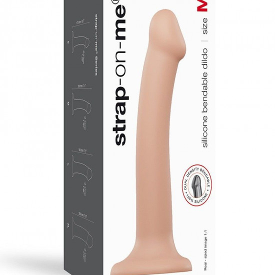 Насадка для страпона Strap-On-Me Dual Density Dildo Flesh M, диаметр 3,3см, двухслойная, гибкая Насадка для страпона Strap-On-Me Dual Density Dildo Flesh M, диаметр 3,3см, двухслойная, гибкая
