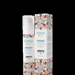 Масажна олія EXSENS Coconut 50 мл розігріває, без цукру, без парабенів, їстівне