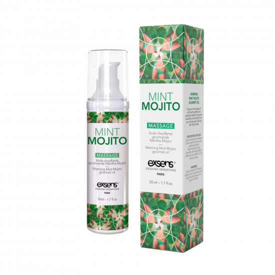 Массажное масло EXSENS Mojito 50мл разогревающее, без сахара, без парабенов, съедобное