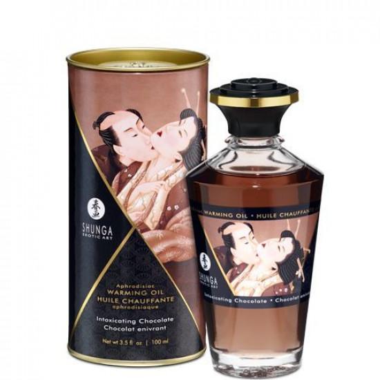 Розігрівальна олія Shunga Aphrodisiac Warming Oil – Intoxicating Chocolate (100 мл) без цукру Розігрівальна олія Shunga Aphrodisiac Warming Oil – Intoxicating Chocolate (100 мл) без цукру