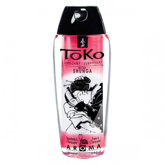 Лубрикант на водній основі Shunga Toko AROMA - Sparkling Strawberry Wine (165 мл), не містить цукру Лубрикант на водній основі Shunga Toko AROMA - Sparkling Strawberry Wine (165 мл), не містить цукру