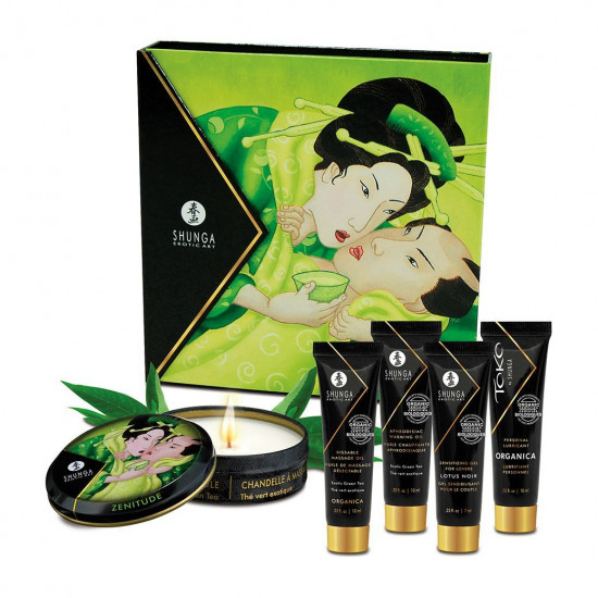 Подарунковий набір Shunga GEISHAS SECRETS ORGANICA – Exotic Green Tea: для шикарної ночі вдвох Подарунковий набір Shunga GEISHAS SECRETS ORGANICA – Exotic Green Tea: для шикарної ночі вдвох