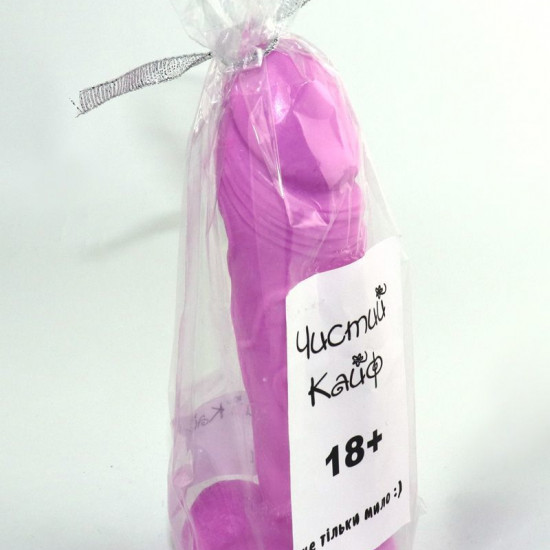 Крафтовое мыло-член с присоской Чистий Кайф Violet size L натуральное
