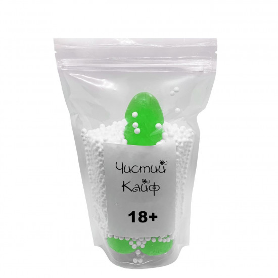 Крафтове мило-член із присоскою Чистий Кайф Green size L, натуральне Крафтове мило-член із присоскою Чистий Кайф Green size L, натуральне
