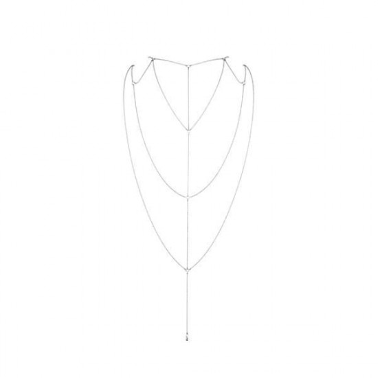 Ланцюжок для спини Bijoux Indiscrets Magnifique Back and Cleavage Chain - Silver, прикраса для тіла Ланцюжок для спини Bijoux Indiscrets Magnifique Back and Cleavage Chain - Silver, прикраса для тіла