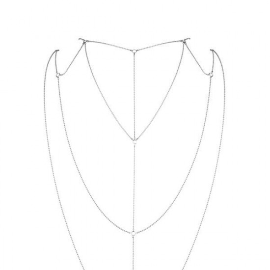 Ланцюжок для спини Bijoux Indiscrets Magnifique Back and Cleavage Chain - Silver, прикраса для тіла Ланцюжок для спини Bijoux Indiscrets Magnifique Back and Cleavage Chain - Silver, прикраса для тіла