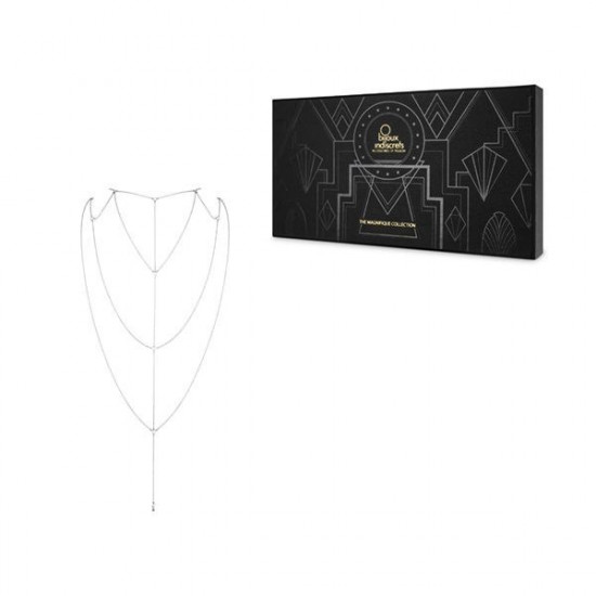 Ланцюжок для спини Bijoux Indiscrets Magnifique Back and Cleavage Chain - Silver, прикраса для тіла Ланцюжок для спини Bijoux Indiscrets Magnifique Back and Cleavage Chain - Silver, прикраса для тіла