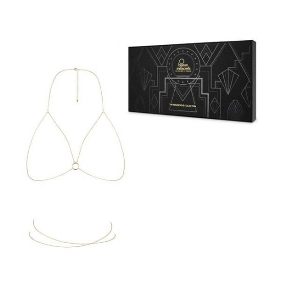 Ланцюжок портупея Bijoux Indiscrets Magnifique Bra Chain - Gold, прикраса на тіло Ланцюжок портупея Bijoux Indiscrets Magnifique Bra Chain - Gold, прикраса на тіло