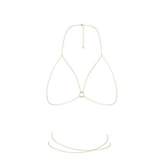 Ланцюжок портупея Bijoux Indiscrets Magnifique Bra Chain - Gold, прикраса на тіло Ланцюжок портупея Bijoux Indiscrets Magnifique Bra Chain - Gold, прикраса на тіло