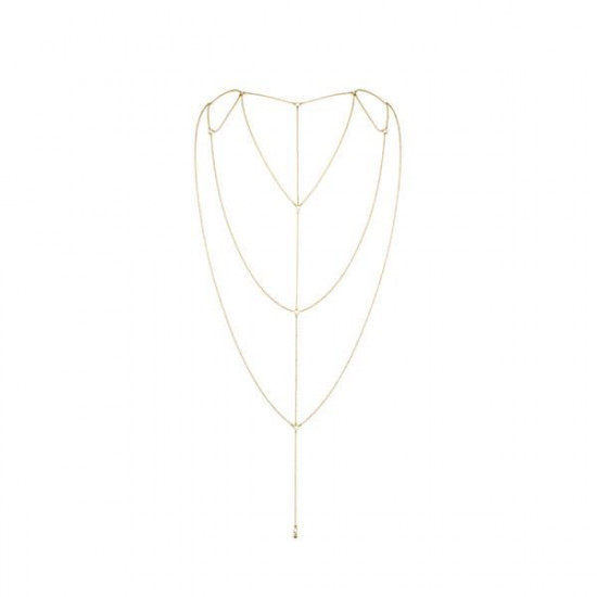 Ланцюжок для спини Bijoux Indiscrets Magnifique Back and Cleavage Chain - Gold, прикраса для тіла Ланцюжок для спини Bijoux Indiscrets Magnifique Back and Cleavage Chain - Gold, прикраса для тіла