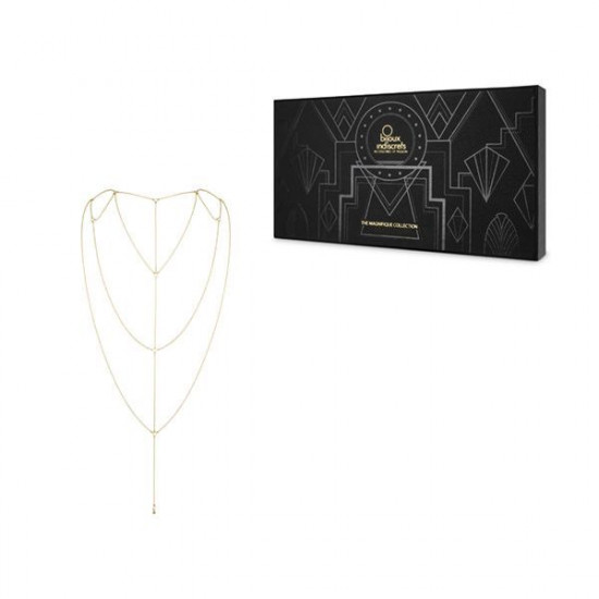 Ланцюжок для спини Bijoux Indiscrets Magnifique Back and Cleavage Chain - Gold, прикраса для тіла Ланцюжок для спини Bijoux Indiscrets Magnifique Back and Cleavage Chain - Gold, прикраса для тіла